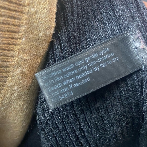 Turtleneck Sweater Colorblock The Limited Medium Longsleeve black and tan - Picture 11 of 12